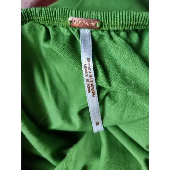 Free People Fifi Midi Dress Smocked Cotton Green Sleeveless Womens Size Medium - Picture 5 of 9